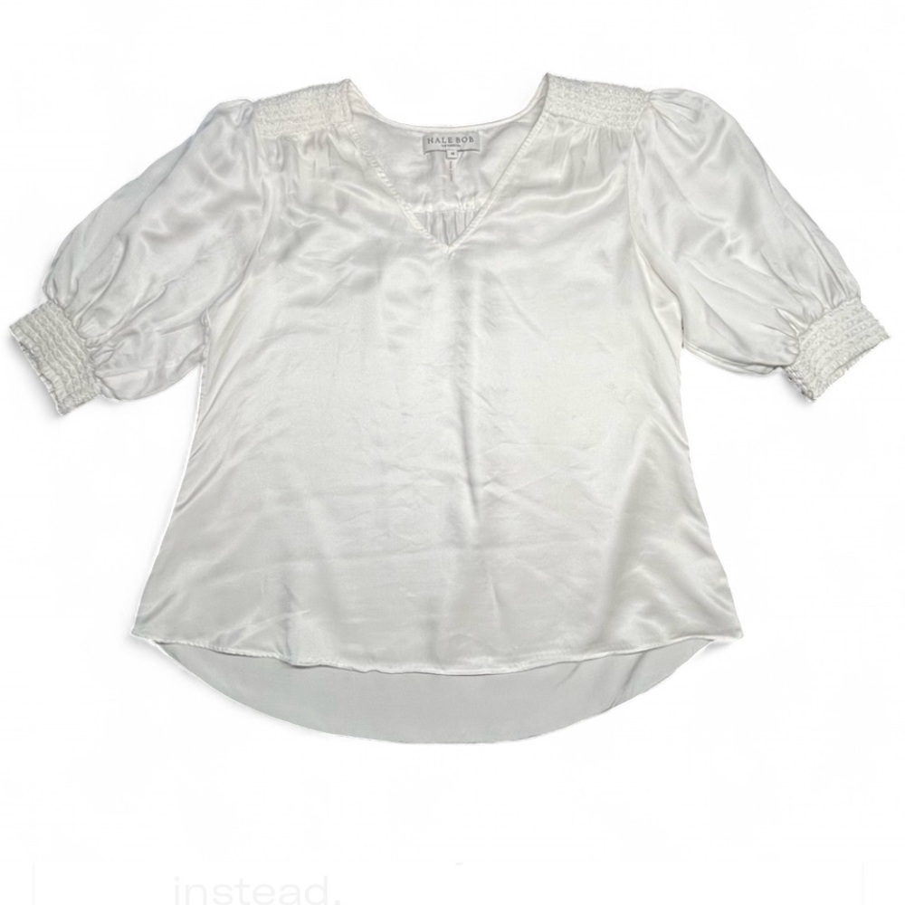 Hale Bob Los Angeles White Silk Blouse, M